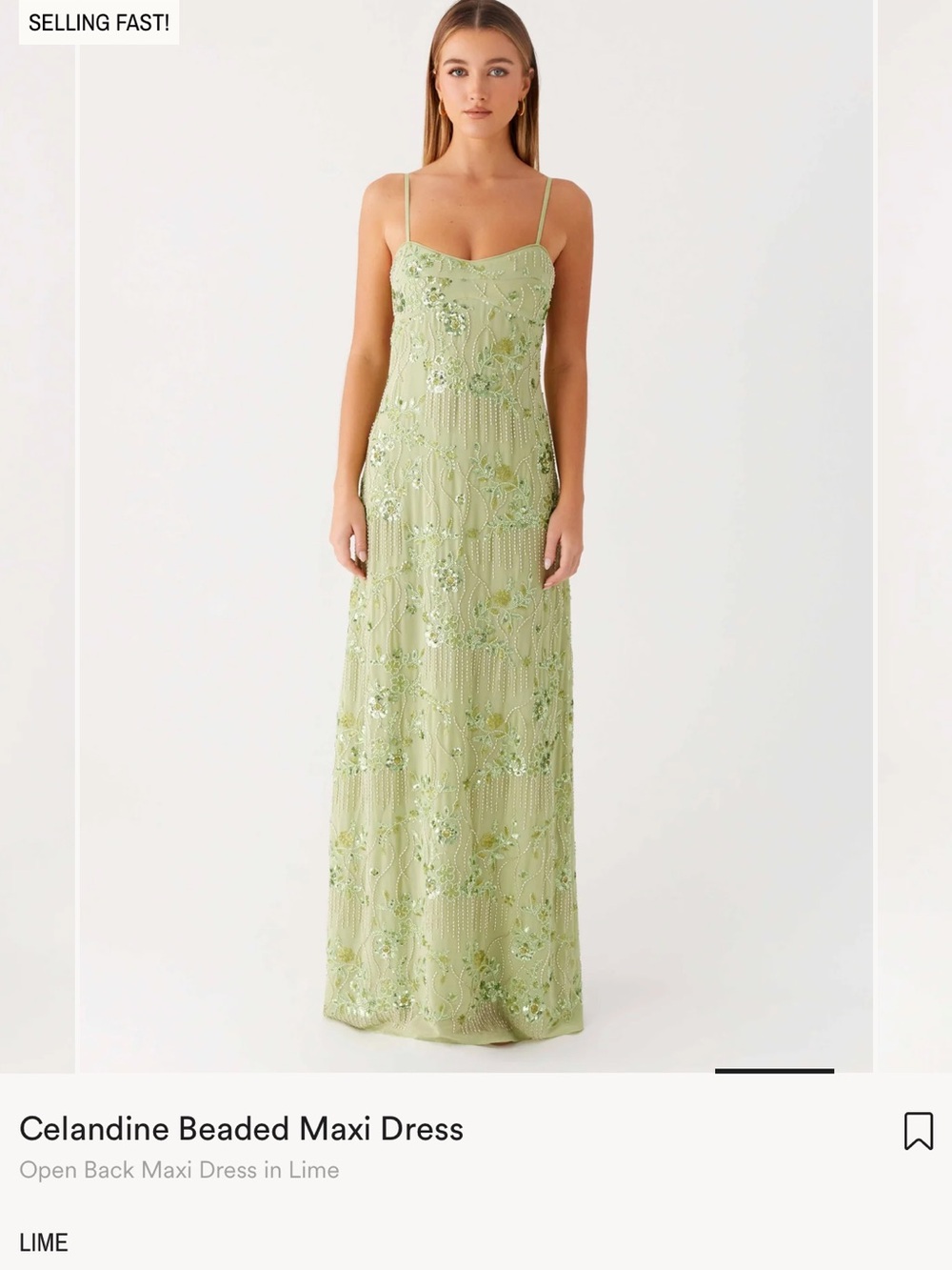 Peppermayo Celandine Beaded Maxi Dress โ Lime ๐โจ - Picture 1 of 5